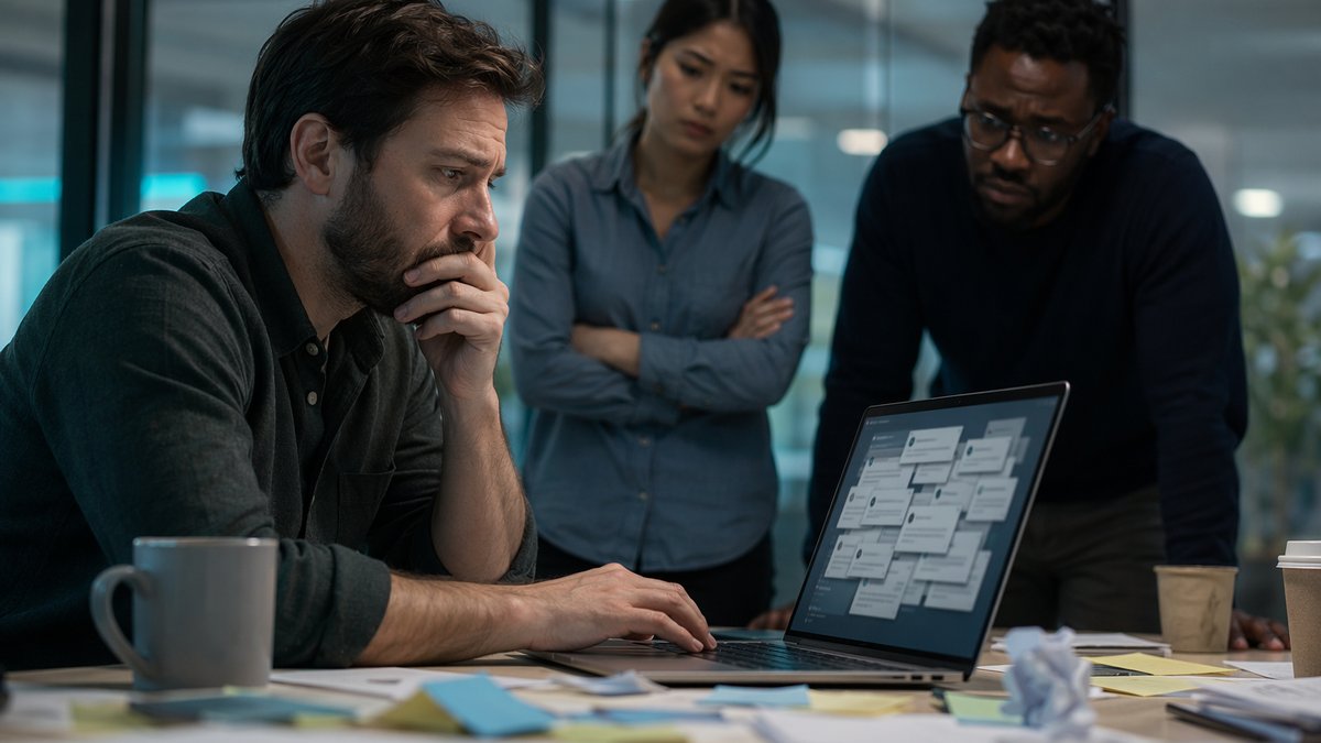 Business team reviewing AI agent permission fatigue risks on a dashboard screen