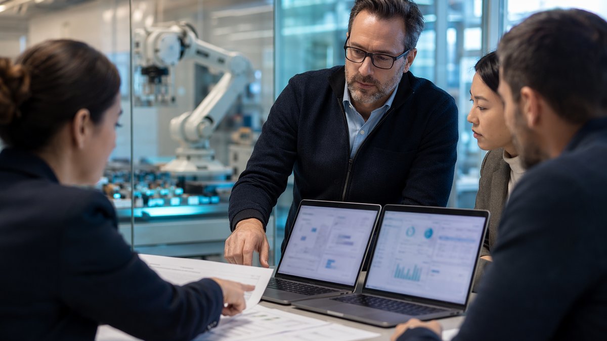 Executive reviewing AI startup valuation charts, questioning the most valuable AI startup selection