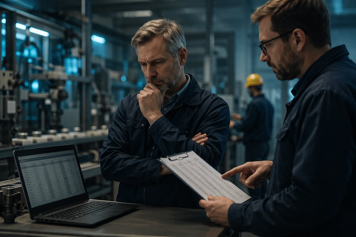 AI agent terminal access dashboard showing manufacturing data with stale retrieval alerts