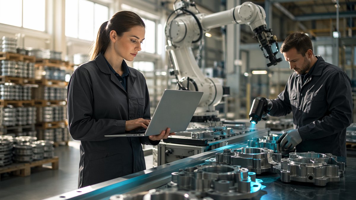 ROI benchmark chart showing AI development tech stack gains in manufacturing deployments