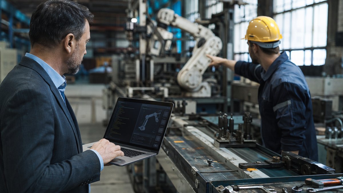 Manufacturing leader reviewing dashboard as AI code limitations slow operational efficiency