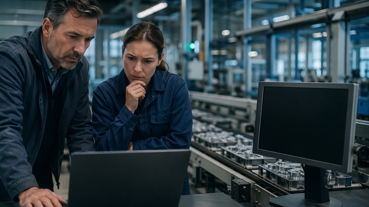 Manufacturing leader reviewing an AI open source tool repository shutdown warning on screen