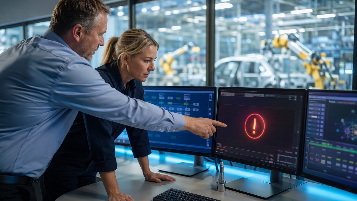 Frustrated leader reviewing AI tools professionals built beside generic software dashboards and quality reports