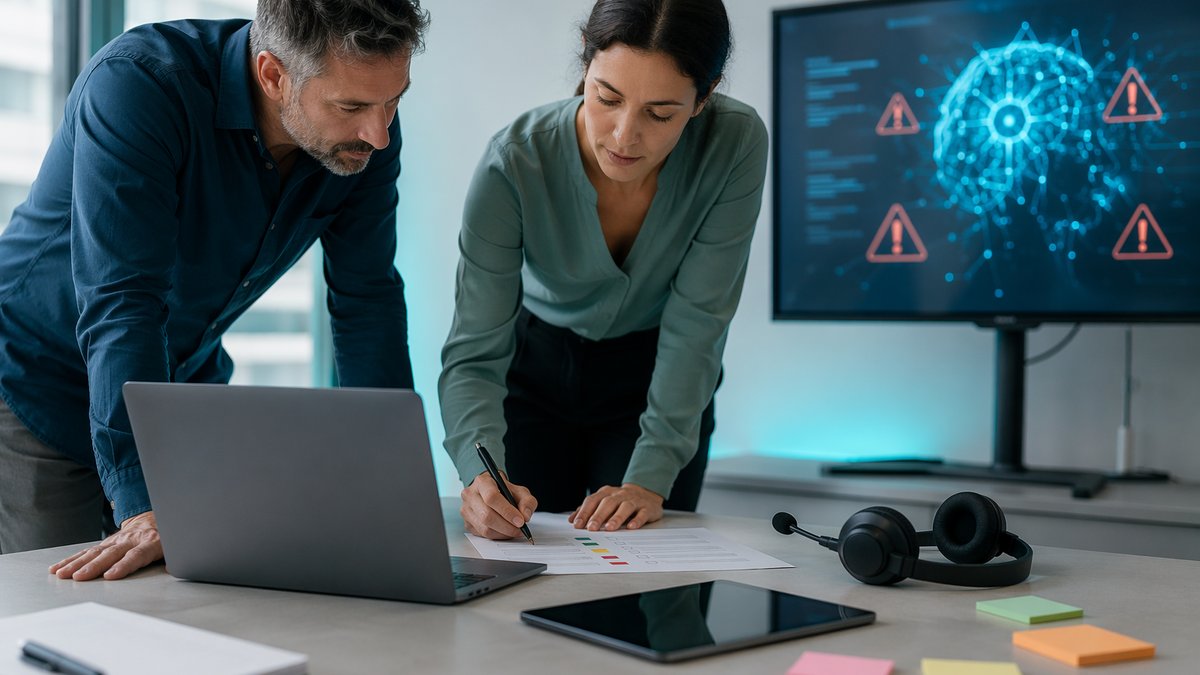 Checklist on a desk showing practical steps for AI search engine liability audits