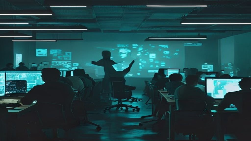 A frustrated business leader reviewing a chart showing slow AI automation progress and unmet expectations