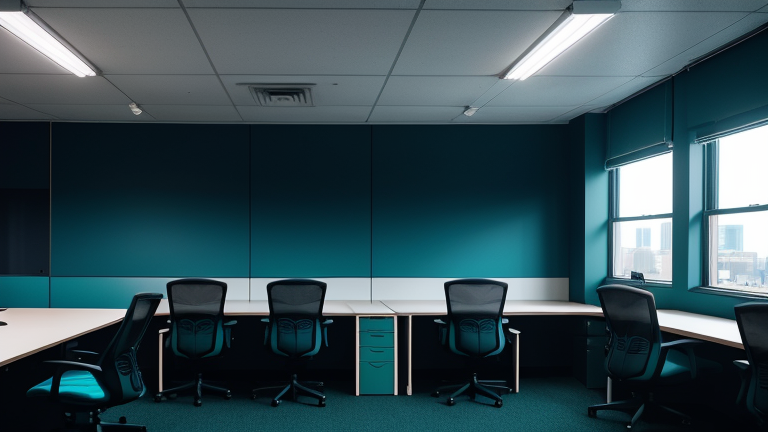 A team collaborates using AI tools to balance efficiency and creative problem-solving in a modern office setting