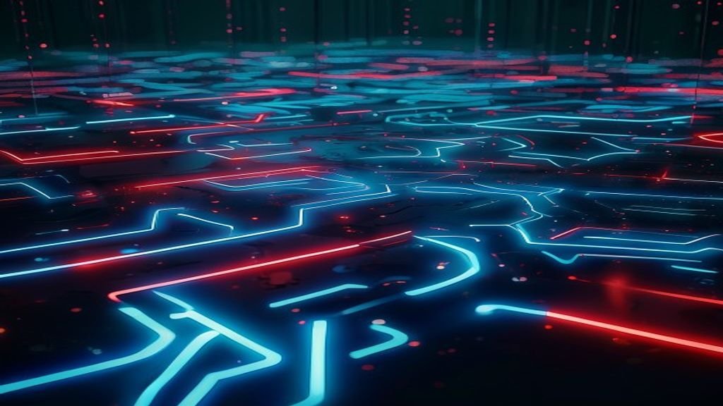 A person looking confused while interacting with a glowing AI screen titled "AI Productivity Myths
