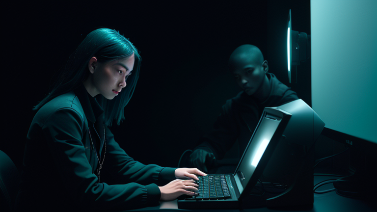 A user interacts with an AI-powered interface showcasing dynamic, intuitive design elements reflecting current AI aesthetic design trends