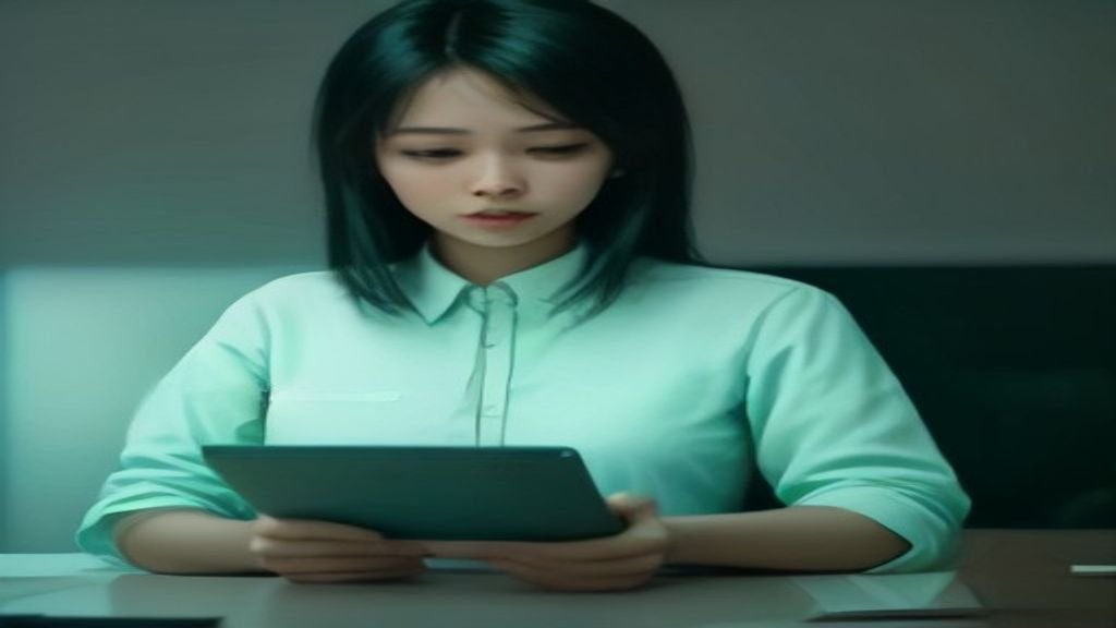 An operations manager reviews flagged document data on a laptop for AI;DR quality control