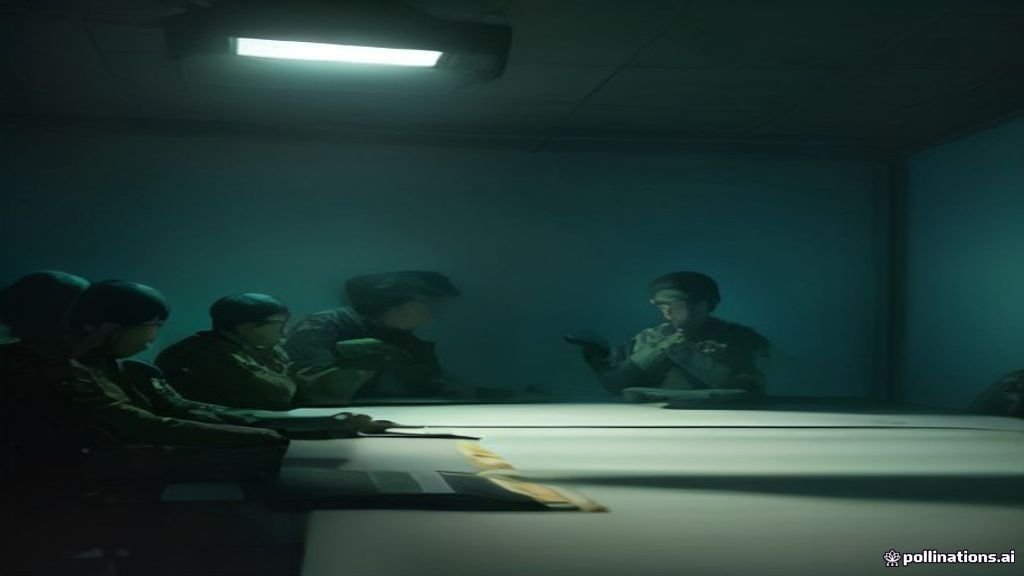 Military analyst examining glowing digital data on screens showing AI hallucination risks