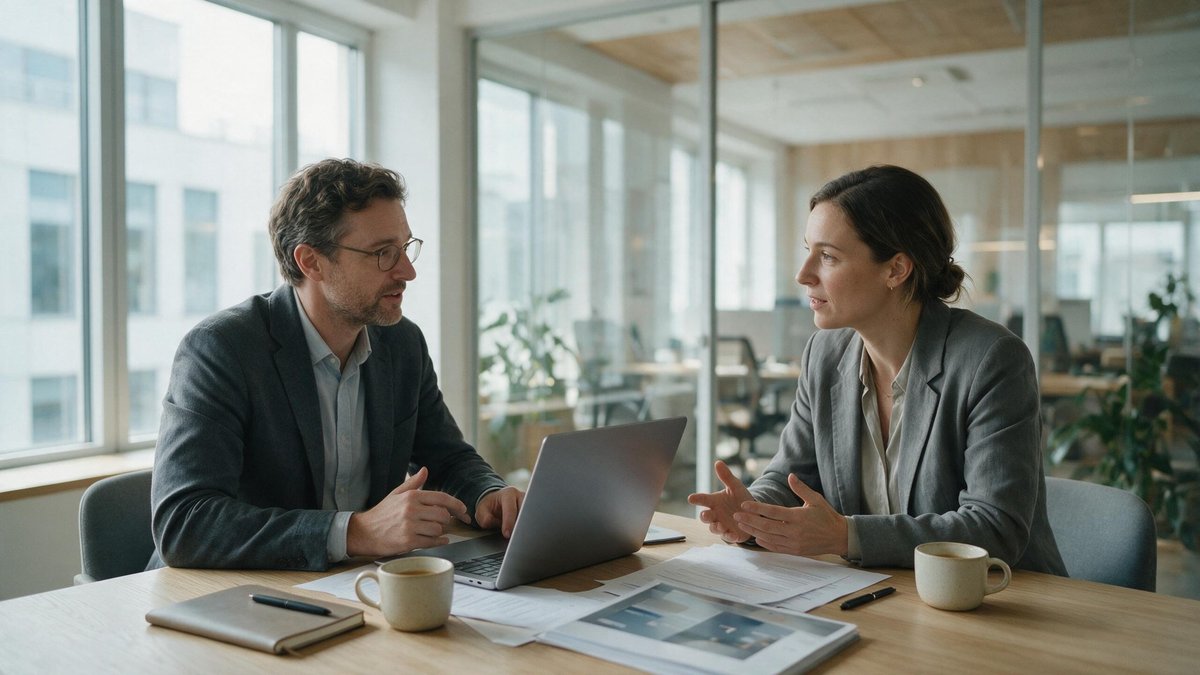 An operations manager manually inputs compliance data on multiple monitors without personal AI agents
