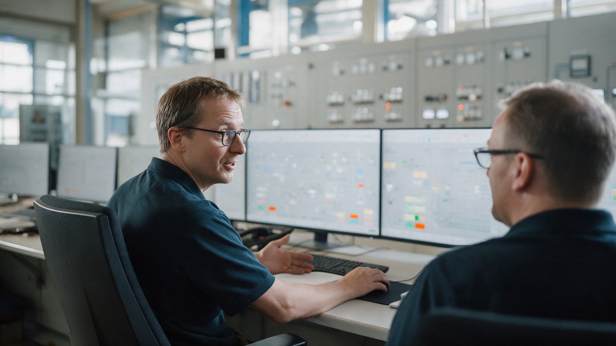 Factory energy dashboard showing kilowatt readings per production line with AI carbon footprint column empty